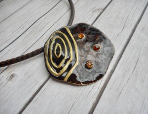 Enamel pendant necklace handmade jewelry 