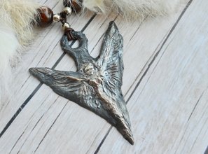 Kostuum sieraad Vikingen echt zilveren speerpunt pijlpunt hanger met godin